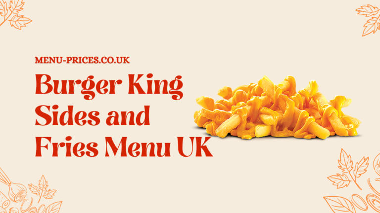 Burger King Sides and Fries Menu with Prices UK