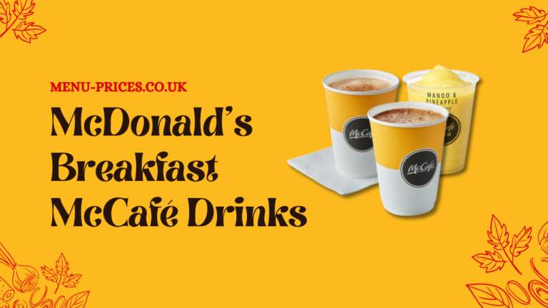 McDonald's Breakfast McCafé Hot Drinks Prices