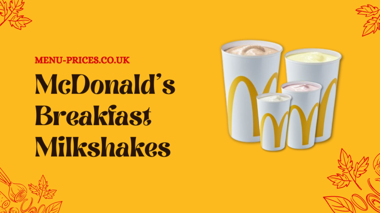 McDonald's Breakfast Milkshakes Menu Prices