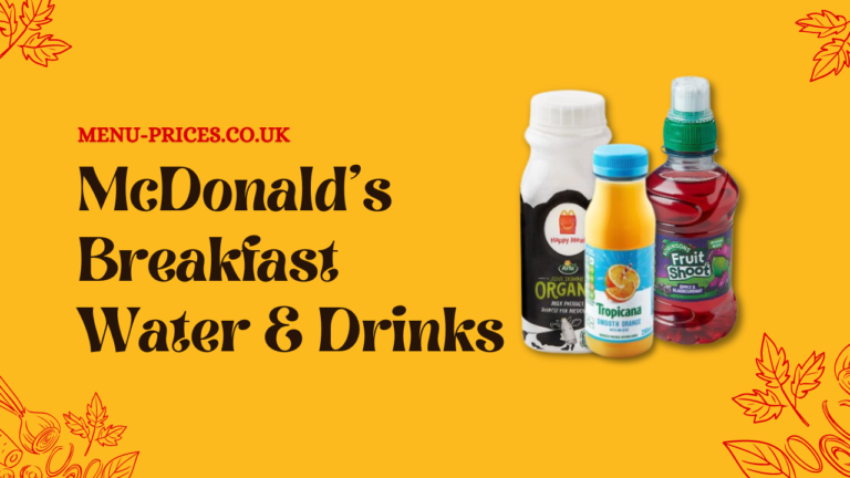 McDonald's Breakfast Water & Still Drinks Menu Prices