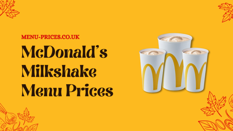 McDonald’s Milkshake menu prices