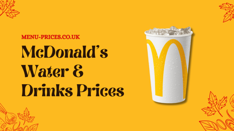 McDonald's Water prices