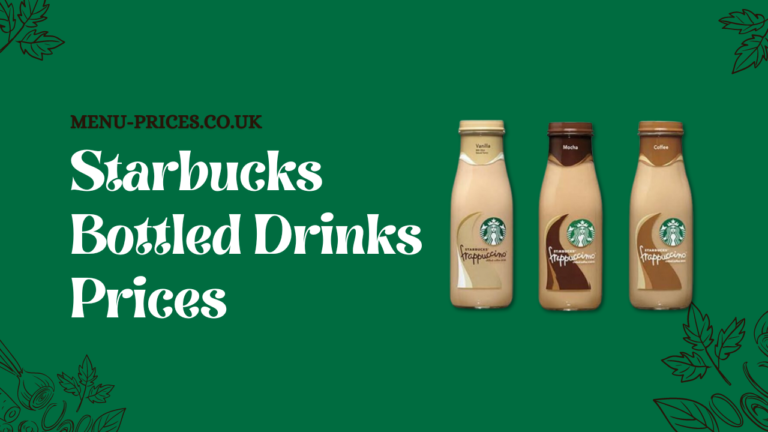 Starbucks Bottled Drinks Menu prices