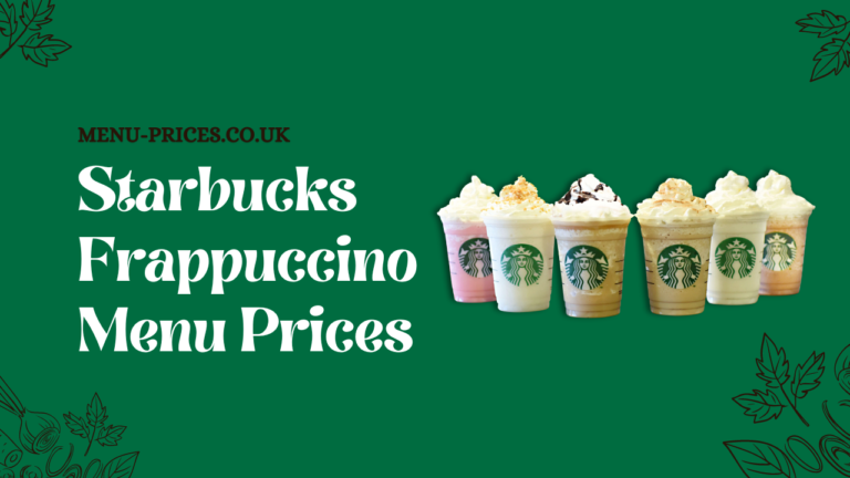 Starbucks Frappuccino Menu