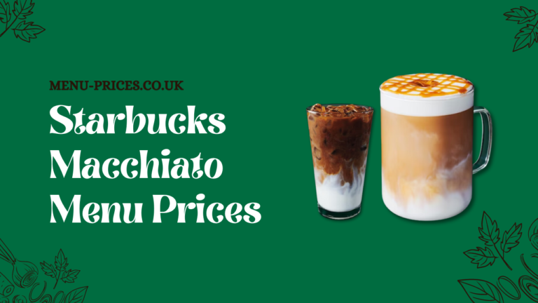 Starbucks Macchiato Menu with Prices