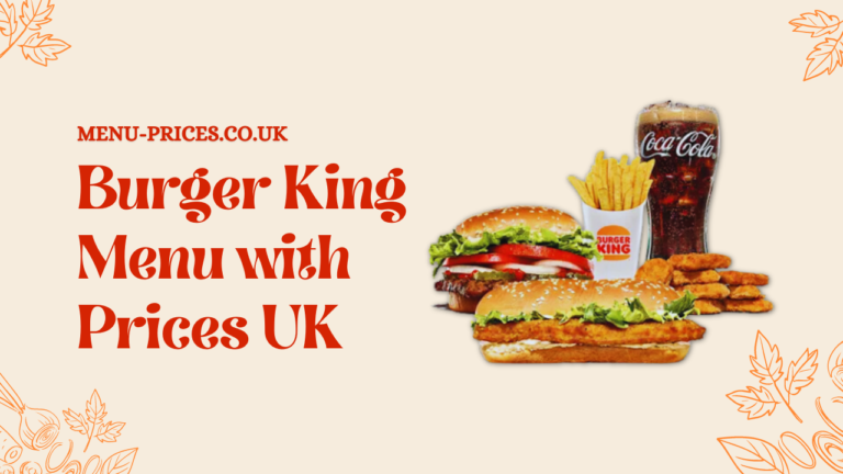 Burger King Menu with Prices