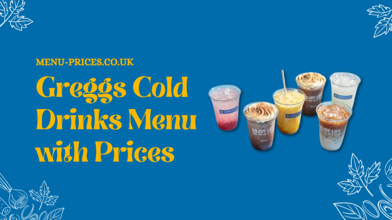 Greggs Cold Drinks Menu Prices UK