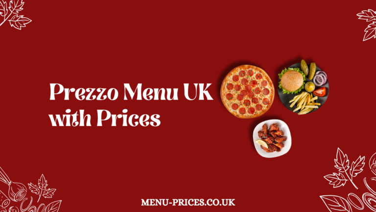 Prezzo Menu UK